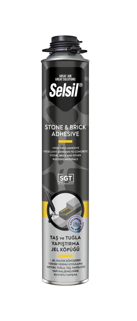 SELSİL TAŞ VE TUĞLA YAPIŞTIRICI JEL KÖPÜK TABANCALI 750ML